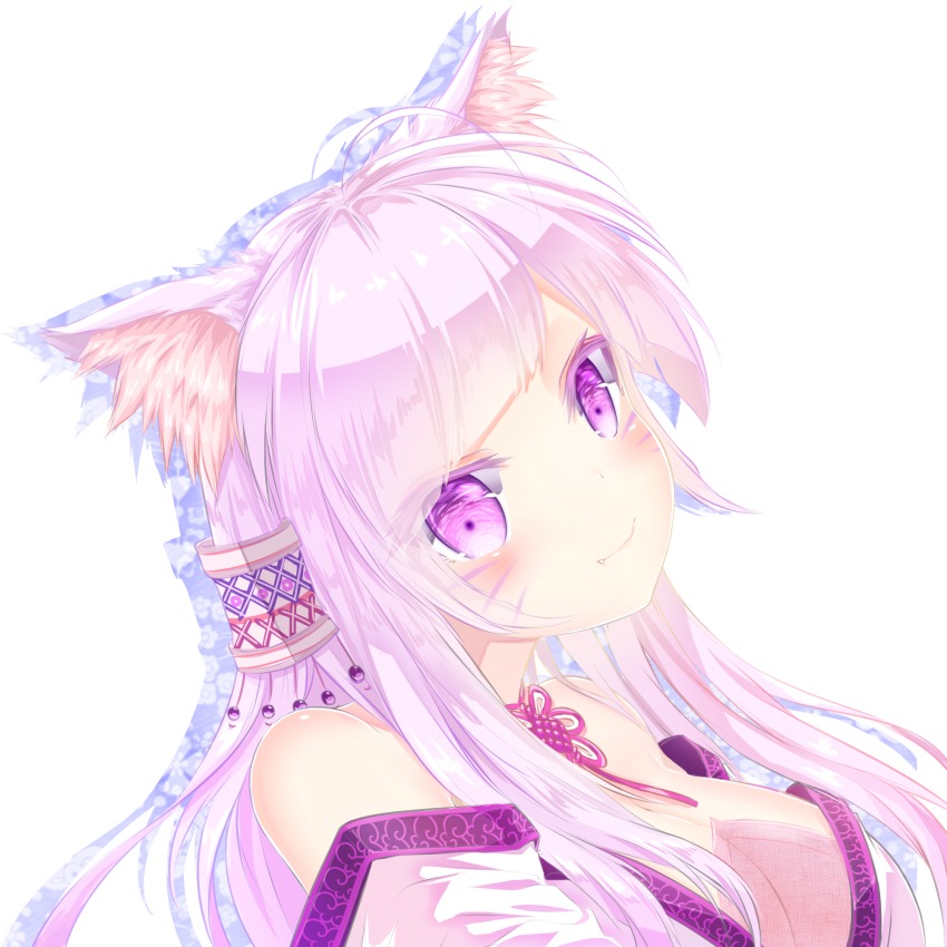 Anime girl with pink hair and cat ears