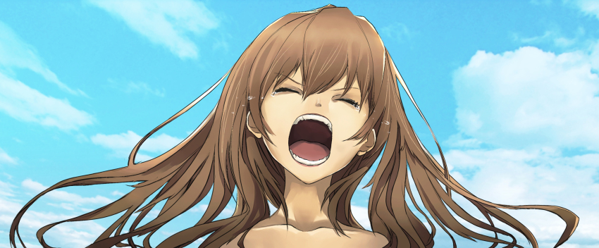 Anime girl mouth open