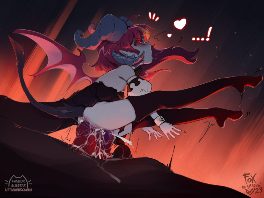 1girl anal bestiality boots demon_girl double_penetration dragon extra_penises foxinshadow heart horns living_fleshlight loli original plantar_flexion sex size_difference thigh_boots torso_grab uncensored vaginal vienna_(foxinshadow)