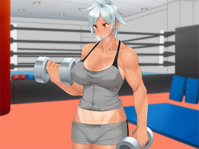 Throat muscle schoolgirl gym
