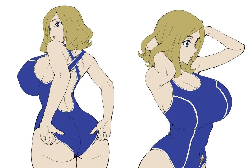 1girl ashford_academy_swimsuit ass breasts code_geass competition_swimsuit highres iwao178 large_breasts long_hair milly_ashford one-piece_swimsuit solo swimsuit