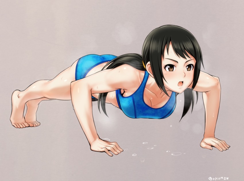 Anime girl working out