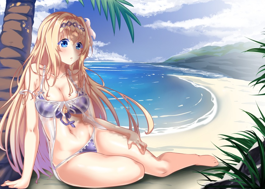 Blonde anime wife outdoor