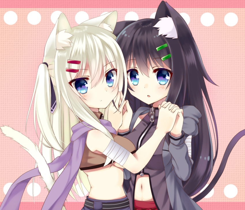 Anime cat girl twins