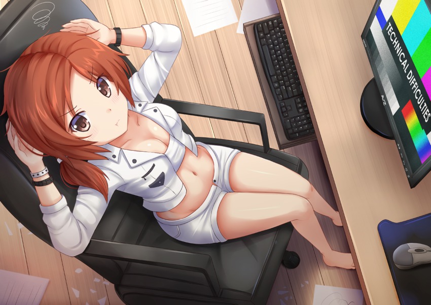 Secretary anime messy cute