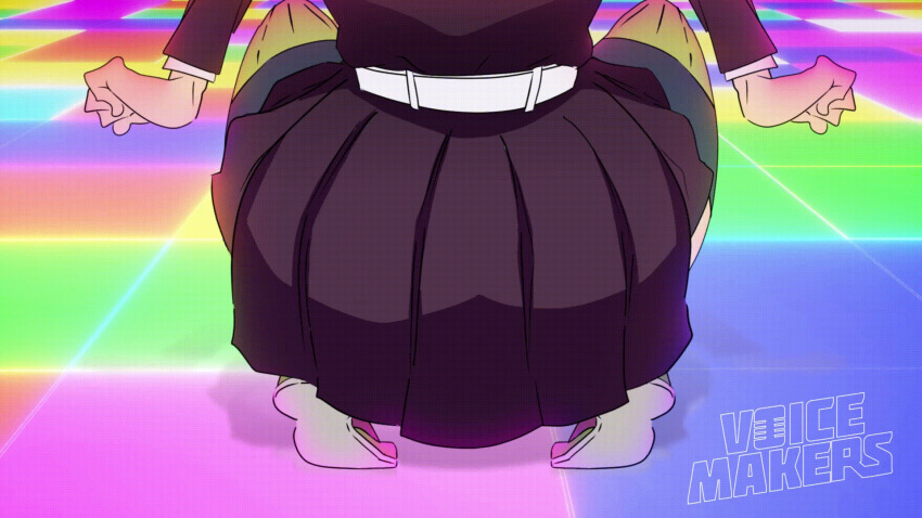 animated animated_gif ass ass_focus ass_shake black_hair bleach club crossover dress fingernails fullmetal_alchemist green_dress highres huge_ass japanese_clothes jiggle jujutsu_kaisen kanroji_mitsuri kimetsu_no_yaiba kimono long_fingernails lust_(fma) matsumoto_rangiku mei_mei_(jujutsu_kaisen) multicolored_hair nails orange_hair pink_hair purple_dress skirt tight_clothes twerking two-tone_hair voice_makers weapon
