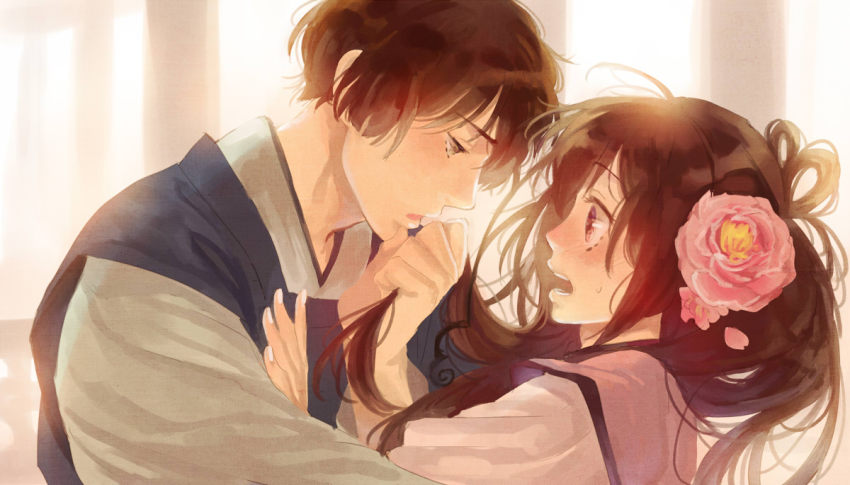 Anime couples with brown hair