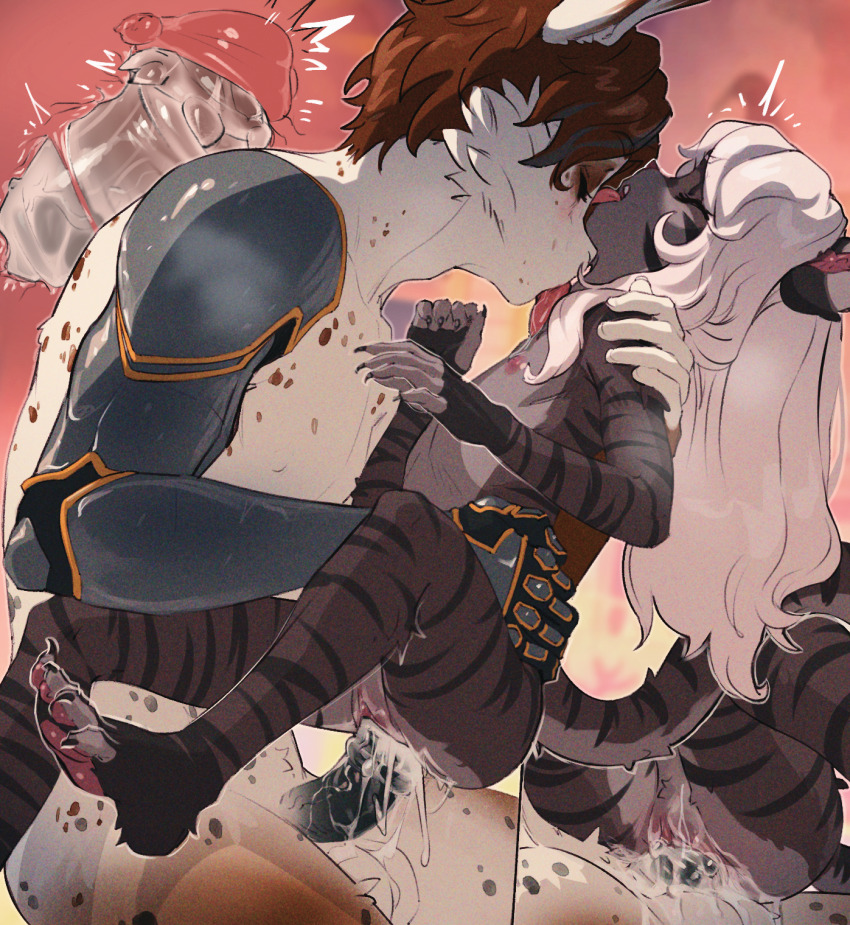 1boy 1girl amalia_(clara_(roringclara)) animal_ears animal_on_finger barefoot brown_hair butterchalk cat_ears cat_girl cat_tail cross-section cum flat_chest furry furry_female furry_male furry_with_furry grey_fur hetero highres interspecies licking licking_another's_neck loli long_hair multiple_views nipples original penis pussy rabbit_boy rabbit_ears sex short_hair striped_fur tail testicles uncensored vaginal very_short_hair white_hair