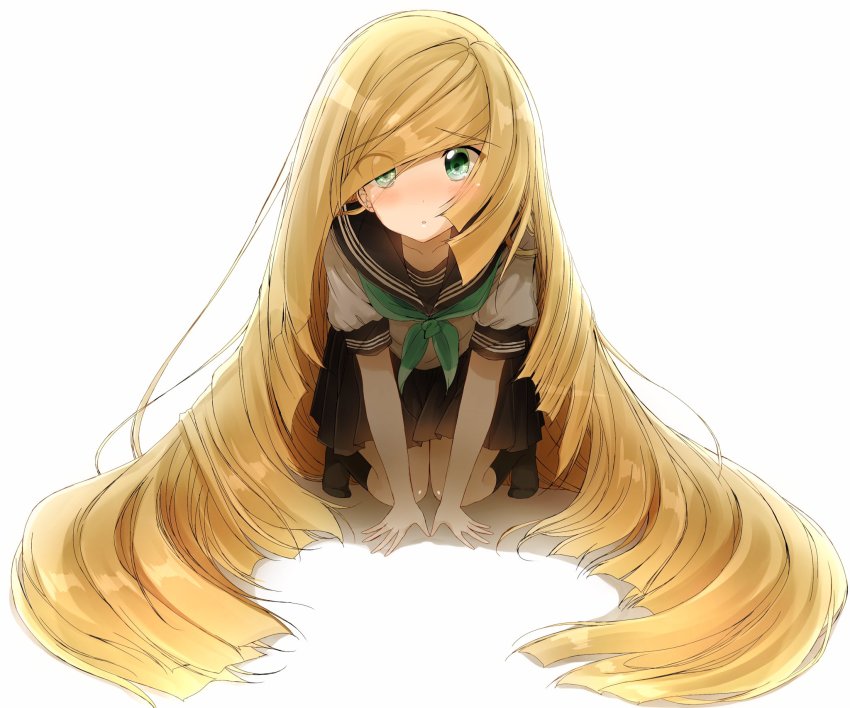 Anime girl with long blonde hair