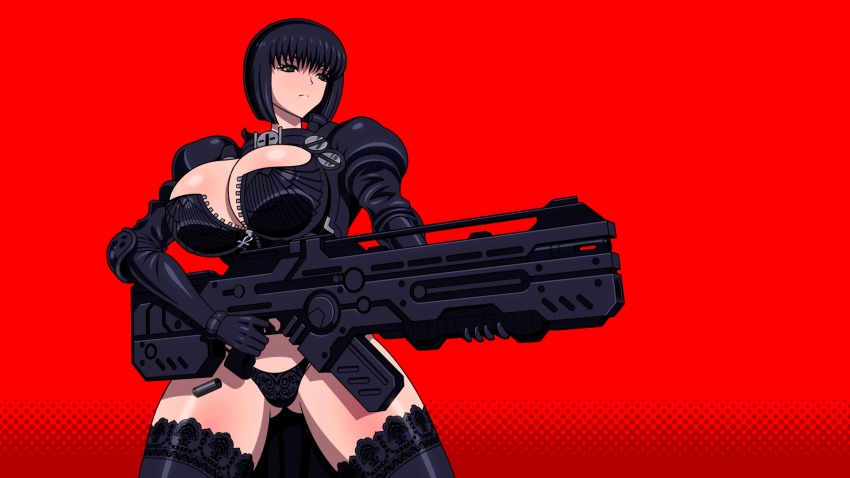 Anime girl gun gif