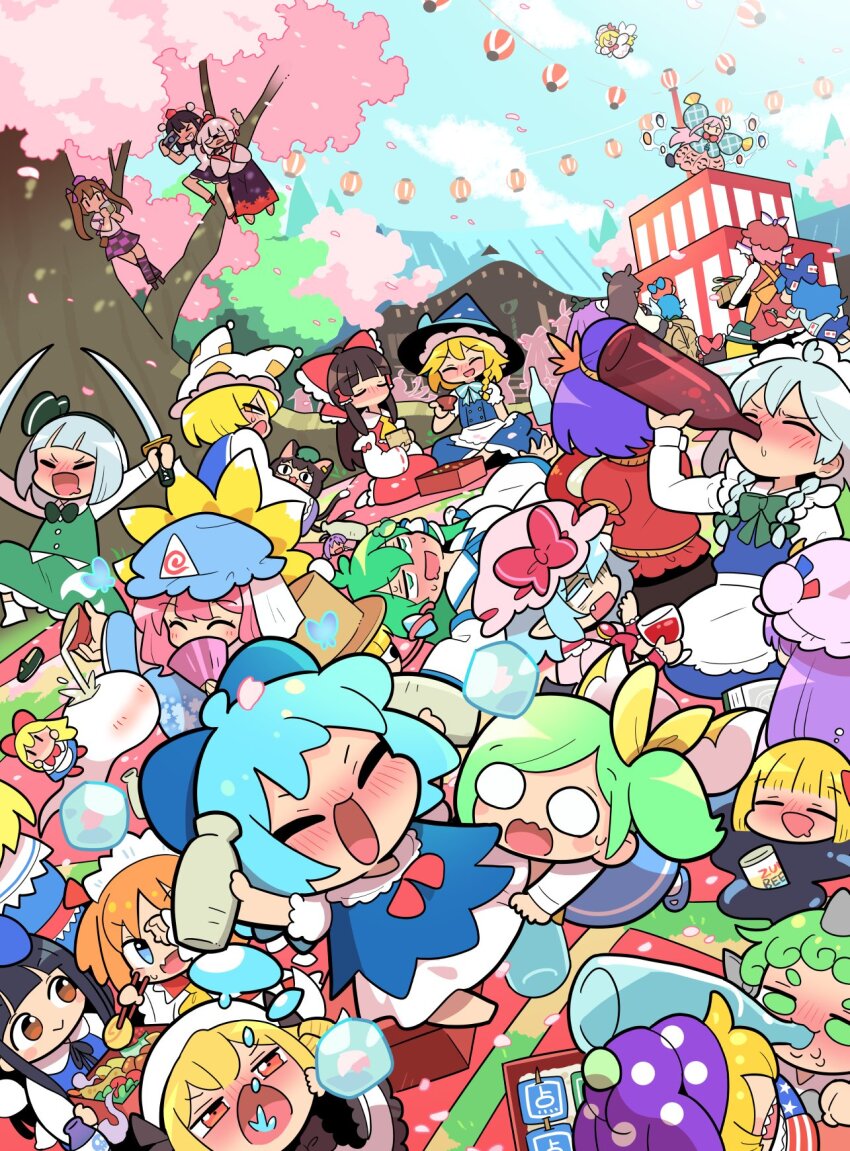 <|>_<|> 6+girls :d =_= ^_^ alcohol alice_margatroid american_flag_dress animal_ear_piercing animal_ears animal_hat antenna_hair apron arm_up ascot bat_wings bento bird_ears black_hair black_hairband black_shoes black_skirt black_socks blank_eyes blonde_hair blue_bow blue_bowtie blue_dress blue_eyes blue_hair blue_hat blue_kimono blue_shoes blue_skirt blue_sky blue_tabard blue_vest blunt_ends blush bomb_item_(touhou) book bottle bow bowtie braid brooch brown_apron brown_dress brown_eyes brown_hair brown_hat bubble_skirt bug butterfly buttons camera capelet cat_ears cat_tail checkered_clothes checkered_skirt chen cherry_blossoms chopsticks chugging cirno closed_eyes closed_mouth cloud clownpiece collared_shirt commentary cup curly_hair daiyousei dancing darkness day detached_sleeves detached_wings double-breasted double-parted_bangs dress drill_hair drinking drinking_glass drooling drunk dual_wielding eating eel everyone expressive_clothes fairy_wings falling_petals fang fins floral_print flying folding_fan fox_mask fox_tail frilled_bow frilled_hair_tubes frilled_sash frilled_shirt_collar frilled_skirt frills frog_hair_ornament fujiwara_no_mokou full-face_blush geta gloom_(expression) green_bow green_bowtie green_eyes green_hair green_hat green_skirt green_vest grey_hair grin hair_between_eyes hair_bow hair_ornament hair_tubes hairband hakurei_reimu hand_fan hat hat_bow hata_no_kokoro head_fins highres himekaidou_hatate hinanawi_tenshi holding holding_book holding_bottle holding_camera holding_chopsticks holding_cup holding_fan holding_sword holding_wallet holding_weapon horns ice ice_cube ice_wings imaizumi_kagerou in_tree indian_style insect inubashiri_momiji izayoi_sakuya japanese_clothes jester_cap jewelry kamishirasawa_keine kimono kirisame_marisa kneehighs kochiya_sanae komano_aunn konpaku_youmu konpaku_youmu_(ghost) leaf_hair_ornament leaf_print lily_white long_hair long_sleeves long_tongue luna_child lying maid_headdress mary_janes mask mask_on_head medium_hair mini_person minigirl mob_cap moriya_suwako mouth_drool moyazou_(kitaguni_moyashi_seizoujo) multiple_girls multiple_tails mystia_lorelei neck_ribbon nue o_o on_back one_side_up open_mouth orange_hair orange_skirt outdoors paper patchouli_knowledge petals pink_hair pink_hat pink_shirt plaid_clothes plaid_shirt point_item_(touhou) pointy_ears polka_dot_headwear pom_pom_(clothes) pouring prehensile_tongue puffy_short_sleeves puffy_sleeves purple_hair purple_hat purple_skirt purple_umbrella red_ascot red_bow red_eyes red_hair red_hat red_sash red_shirt red_shoes red_skirt remilia_scarlet ribbon ribbon-trimmed_sleeves ribbon_trim rumia saigyouji_yuyuko sake sash seiza sekibanki shaded_face shameimaru_aya shanghai_doll sharp_teeth shirt shoes short_hair short_sleeves shrine side_braid side_braids single_braid single_horn sitting skewer skirt sky sleeveless sleeveless_shirt smile snake_hair_ornament socks squeans star_sapphire sukuna_shinmyoumaru sunny_milk sweat sword symbol-only_commentary tabard tail taking_picture tatara_kogasa teeth tengu-geta theft tokin_hat tokkuri tongue touhou tree triangular_headpiece twintails two_tails umbrella unworn_shoe v-shaped_eyebrows very_long_tongue vest waist_apron wallet weapon white_apron white_bow white_capelet white_dress white_hair white_shirt white_sleeves white_socks wide_sleeves wine wine_glass winged_hat wings witch_hat wolf_ears wrist_cuffs yakumo_ran yasaka_kanako yellow_ascot yellow_bow yellow_eyes yorigami_shion yukkuri_shiteitte_ne |_|