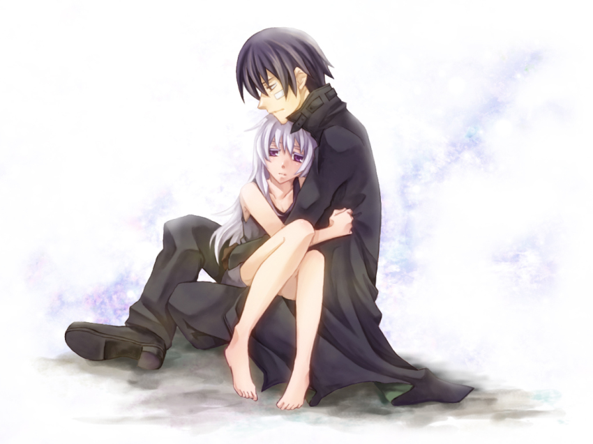 Anime couple sitting on lap