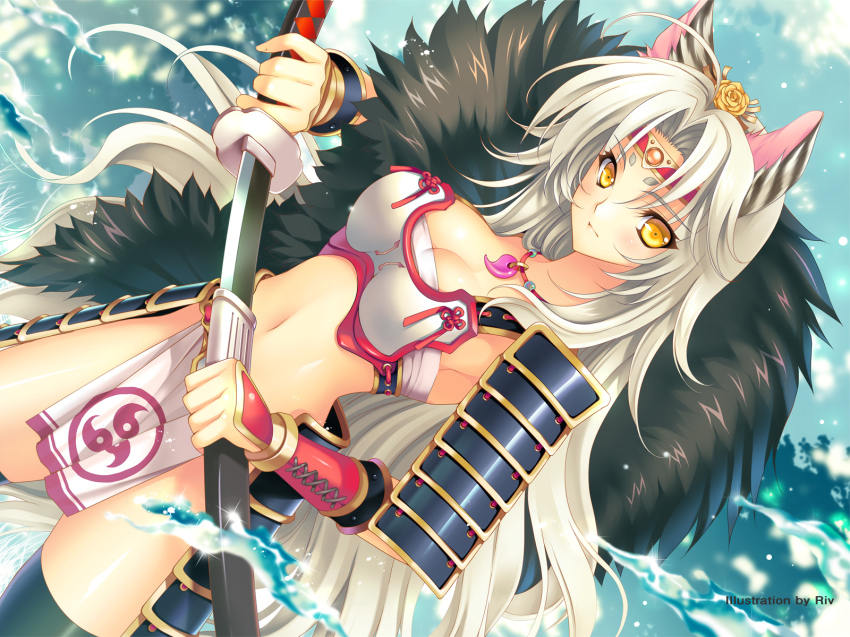 Anime cat girl with sword