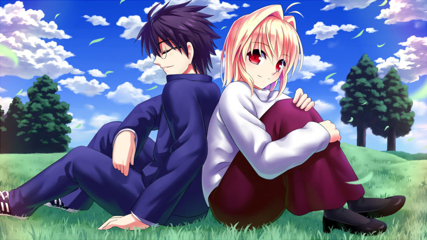 Outdoor anime couple uniform