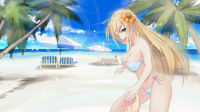 Outdoor wet blonde anime