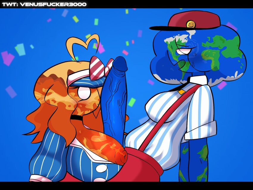 breasts clothed_sex commentary cosplay crossover_cosplay earth_(solarballs) english_commentary futa_with_female futanari genderswap genderswap_(mtf) highres huge_breasts large_penis mesmerizer_(vocaloid) mesmerizer_miku mesmerizer_miku_(cosplay) mesmerizer_teto mesmerizer_teto_(cosplay) paizuri penis planet solarballs space venus_(solarballs) venusphilic