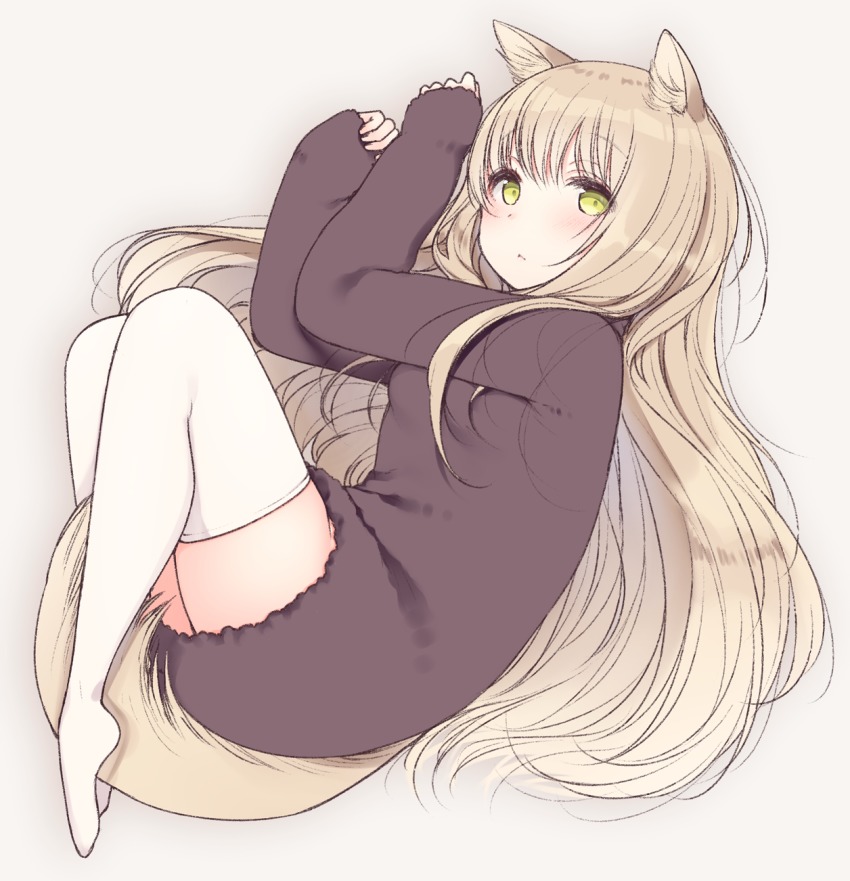 Anime girl curled up