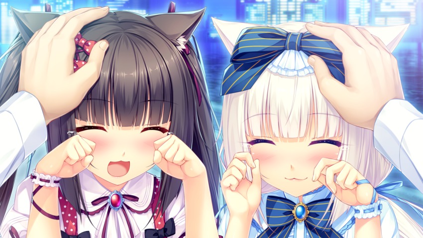Anime neko girl crying