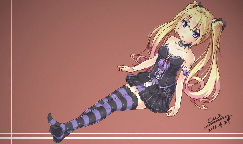 Anime girls in striped stockings