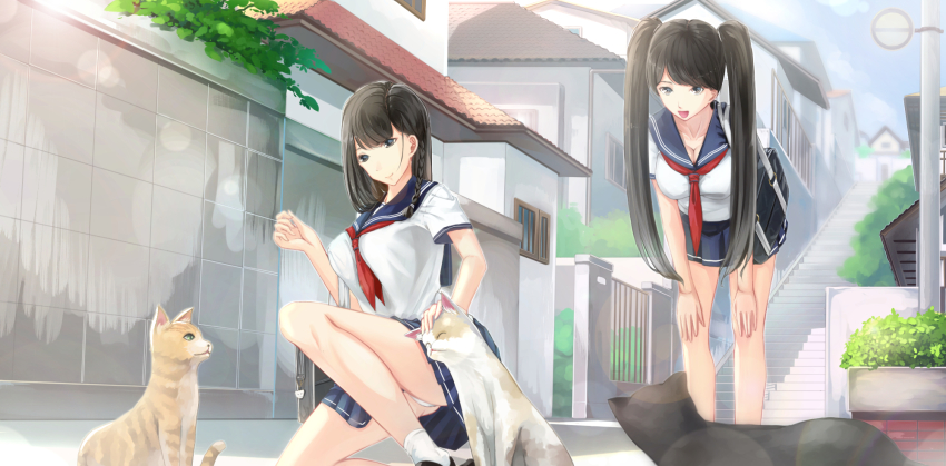 Anime girl leaning forward