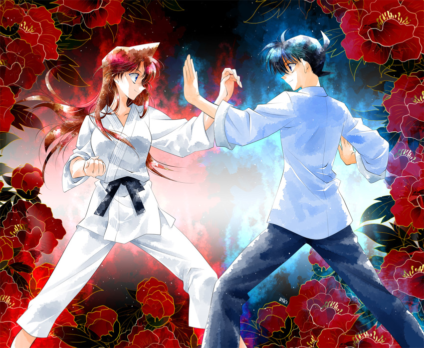Anime boy and girl fighting