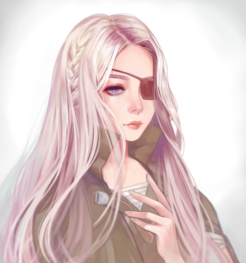 Anime girl with platinum blonde hair