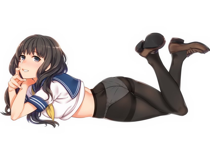 Anime woman brunette panties