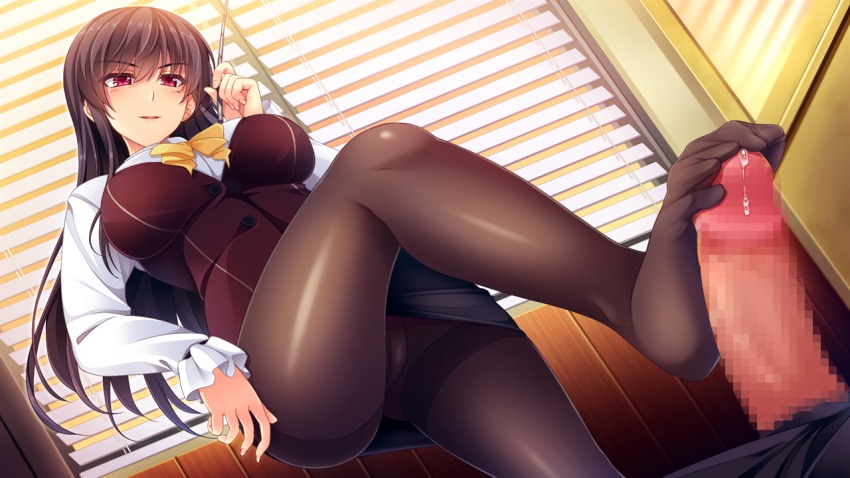 Anime footjob standing on