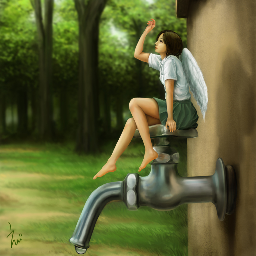 Outdoor crunchboy woman anime