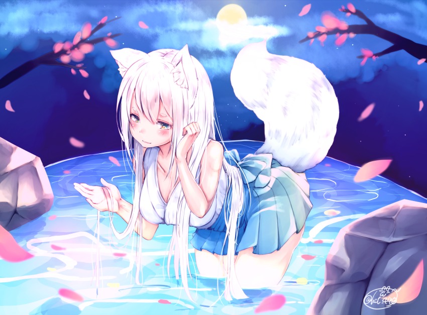 Cute anime white fox
