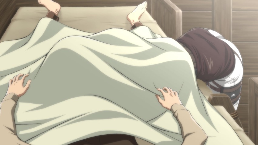 1boy 1girl affair ass bad_tag barefoot bed bed_sheet betrayal cheating_(relationship) disgrace disgust feet fellatio from_above incest indoors infidelity jean_kirstein legs lying mikasa_ackerman military military_uniform netorare netorase on_bed oral out_of_character pants paradis_military_uniform pov shingeki_no_kyojin skirt spread_legs takapiko thigh_strap thighs toes trash under_covers unfaithful white_pants