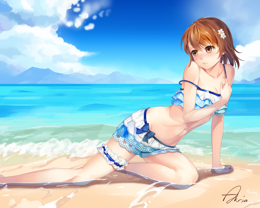 Anime girl on beach