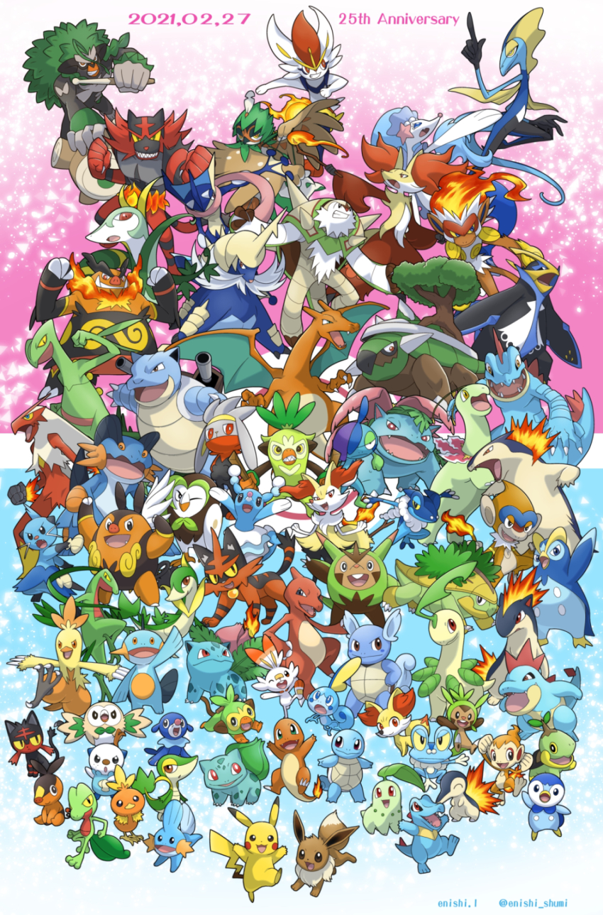 animal_ear_fluff anniversary bad_id bad_pixiv_id bayleef blastoise blaziken braixen brionne bulbasaur charizard charmander charmeleon chesnaught chespin chikorita chimchar cinderace claws combusken croconaw cyndaquil dartrix decidueye delphox dewott drizzile eevee emboar empoleon evolutionary_line fennekin feraligatr fire flame-tipped_tail froakie frogadier furry gen_1_pokemon gen_2_pokemon gen_3_pokemon gen_4_pokemon gen_5_pokemon gen_6_pokemon gen_7_pokemon gen_8_pokemon greninja grookey grotle grovyle highres incineroar infernape inteleon ivysaur litten meganium monferno mudkip nintendo oshawott pignite pikachu piplup pokemon pokemon_(creature) primarina prinplup quilladin raboot rillaboom rowlet samurott sceptile scorbunny serperior servine sharp_teeth snivy sobble squirtle starter_pokemon_trio swampert tail teeth tepig thwackey torchic torracat torterra totodile treecko turtwig typhlosion venusaur wartortle yukari_(yukari21653710)