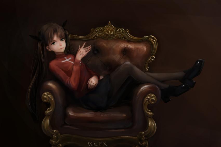 Anime girl in chair