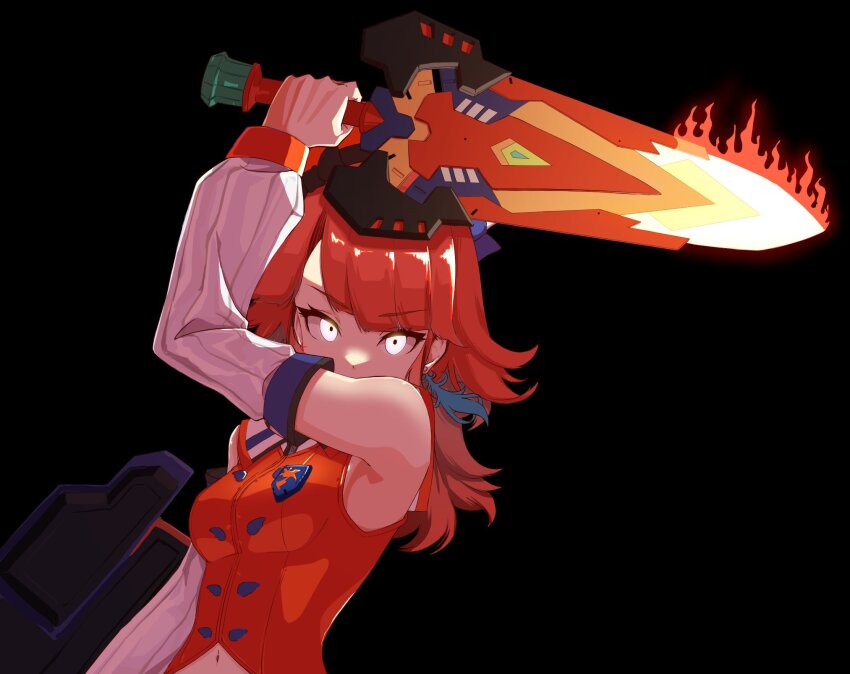 beret black_background black_tiara bow bow_choker chef_hat choker commentary_request diamond_hairband earrings feather_earrings feathers green_choker hat highres hololive hololive_english jewelry mini_chef_hat mini_hat orange_hair orange_hat rei_o121 sword takanashi_kiara takanashi_kiara_(1st_costume) tiara virtual_youtuber weapon