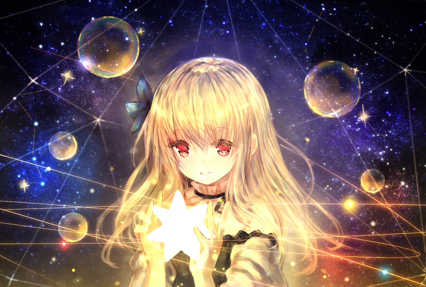 Anime girl galaxy dress