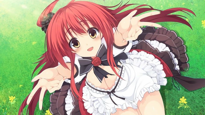 Anime girls with red hair and green eyes