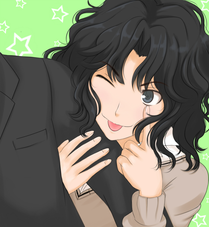 Wavy hair anime guy
