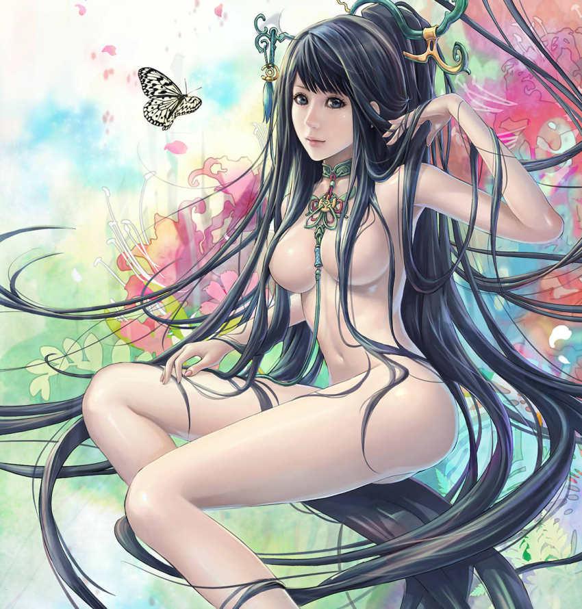 Curly anime sexy long hair