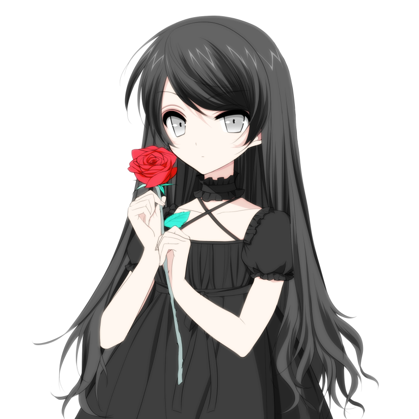 Anime girl with black