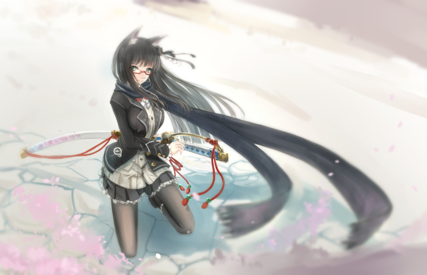 Anime cat girl with sword
