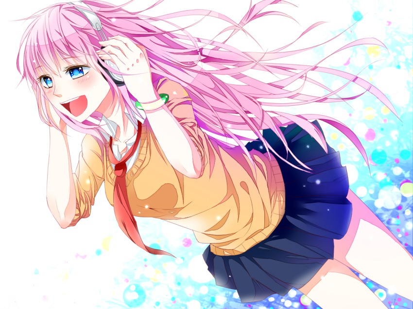 Anime girl with long pink hair