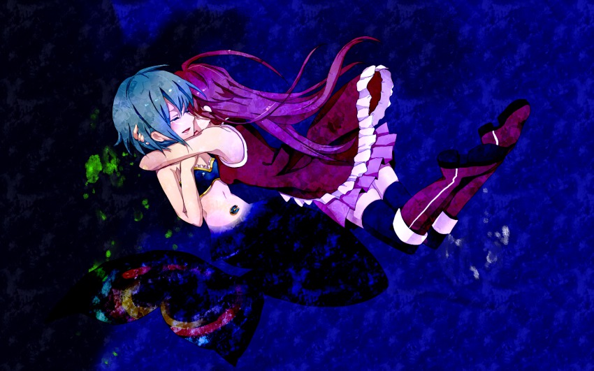 Anime mädchen mit blauen haaren