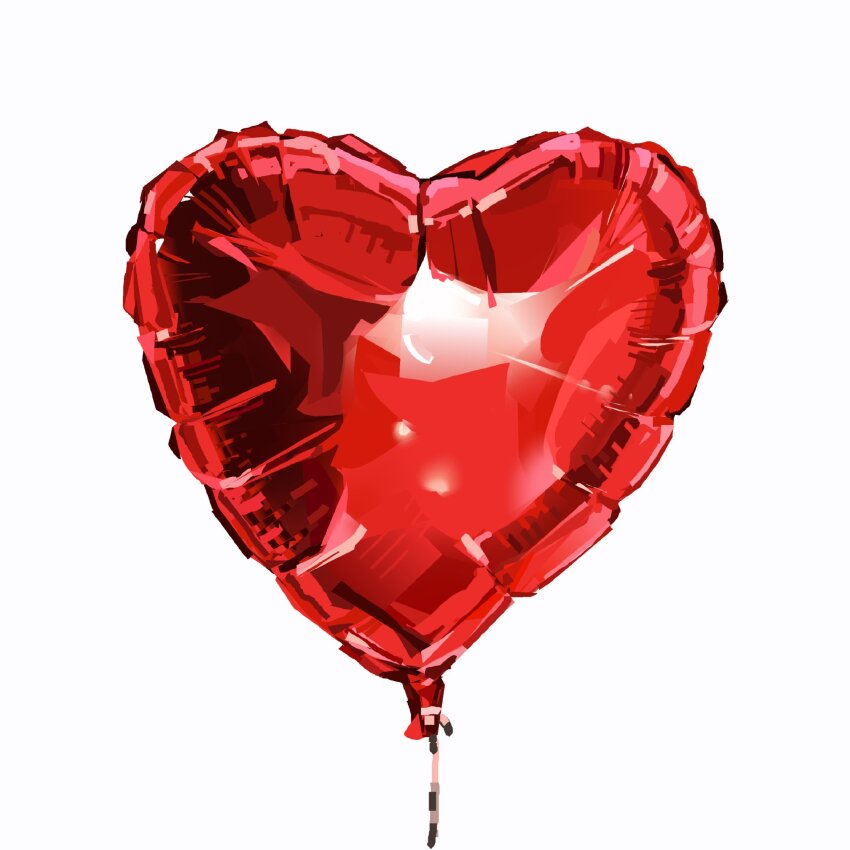art_study balloon commentary english_commentary heart_balloon highres junbuug no_humans object_focus original painterly simple_background white_background