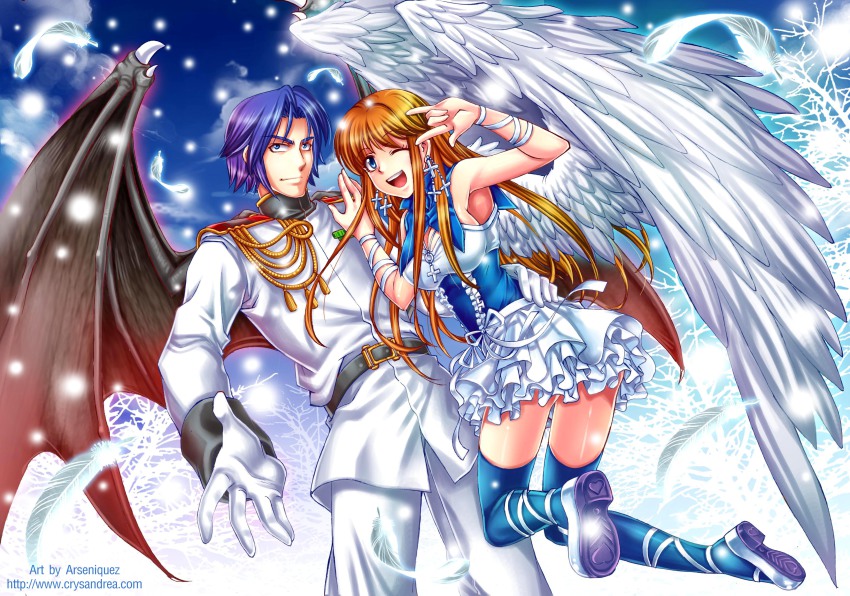 Anime angel and demon couple