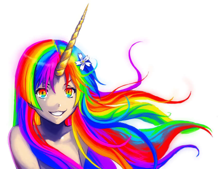 Anime girl multicolored hair