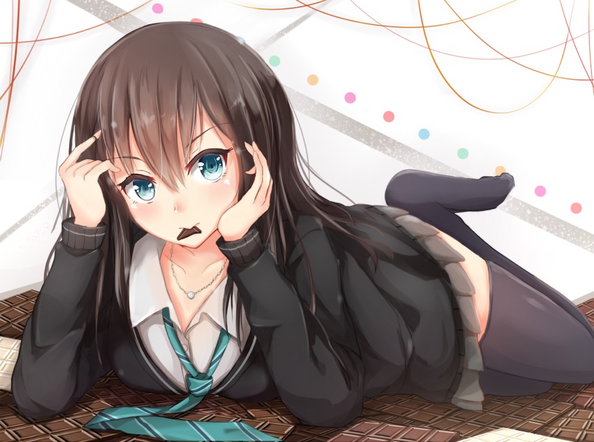 Anime girl black hair brown eyes