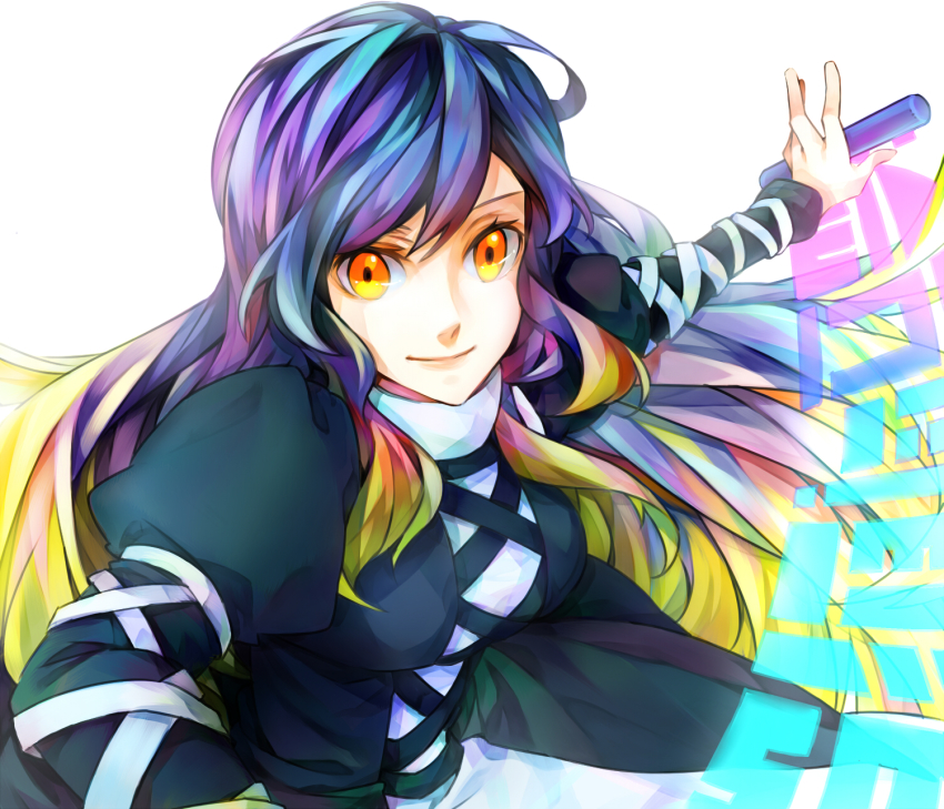 Anime girl multicolored hair