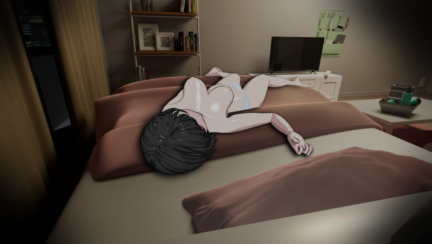 1boy 1girl 2023 3d adorable_female after_ejaculation after_vaginal aftersex age_difference blue_ribbon blush braid breasts curvy female_virgin french_kiss french_kissing game_cg hair_ribbon hidden_camera hiiragi_yume kiss medium_breasts naive neighbor neighbors older_male_and_younger_female original phone_number ribbon room_(game) smile vanilla video_game virgin virgin_female visual_novel