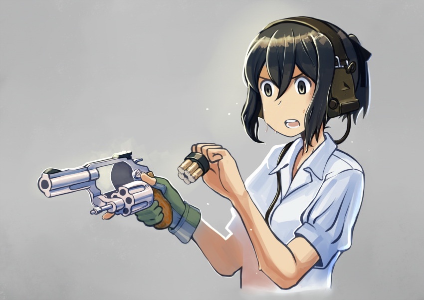Anime girl holding a gun